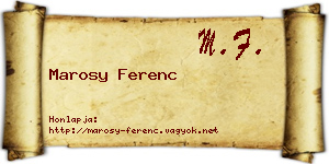 Marosy Ferenc névjegykártya