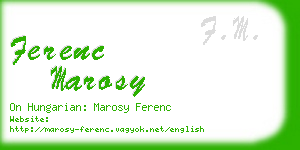 ferenc marosy business card